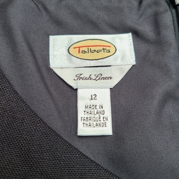 100% Irish Linen Vintage Little Black Dress, Size Medium - Picture 10 of 11